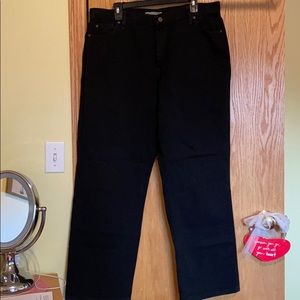 Size 16 medium Lee black straight leg jeans.